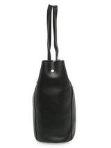 Women's Black Casual Solid Tote Bag