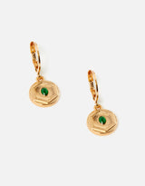 Women's Reconnected Mini Coin Gem Hoop Earrings