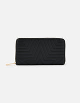 Women's Black Casual Quilted Wallet