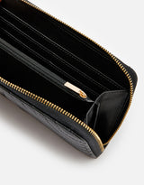 Women's Black Casual Quilted Wallet