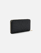 Women's Black Casual Quilted Wallet