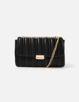 Women's Black Casual Quilted Sling Bag