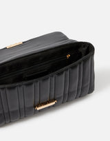 Women's Black Casual Quilted Sling Bag