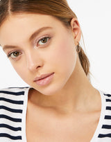 Women's Silver Small Simple Hoop Earring
