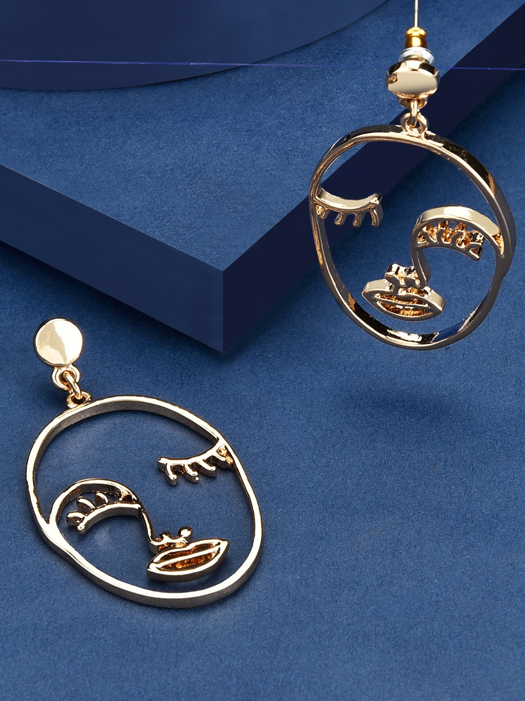 Women's Gold Face Earrings