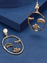 Women's Gold Face Earrings