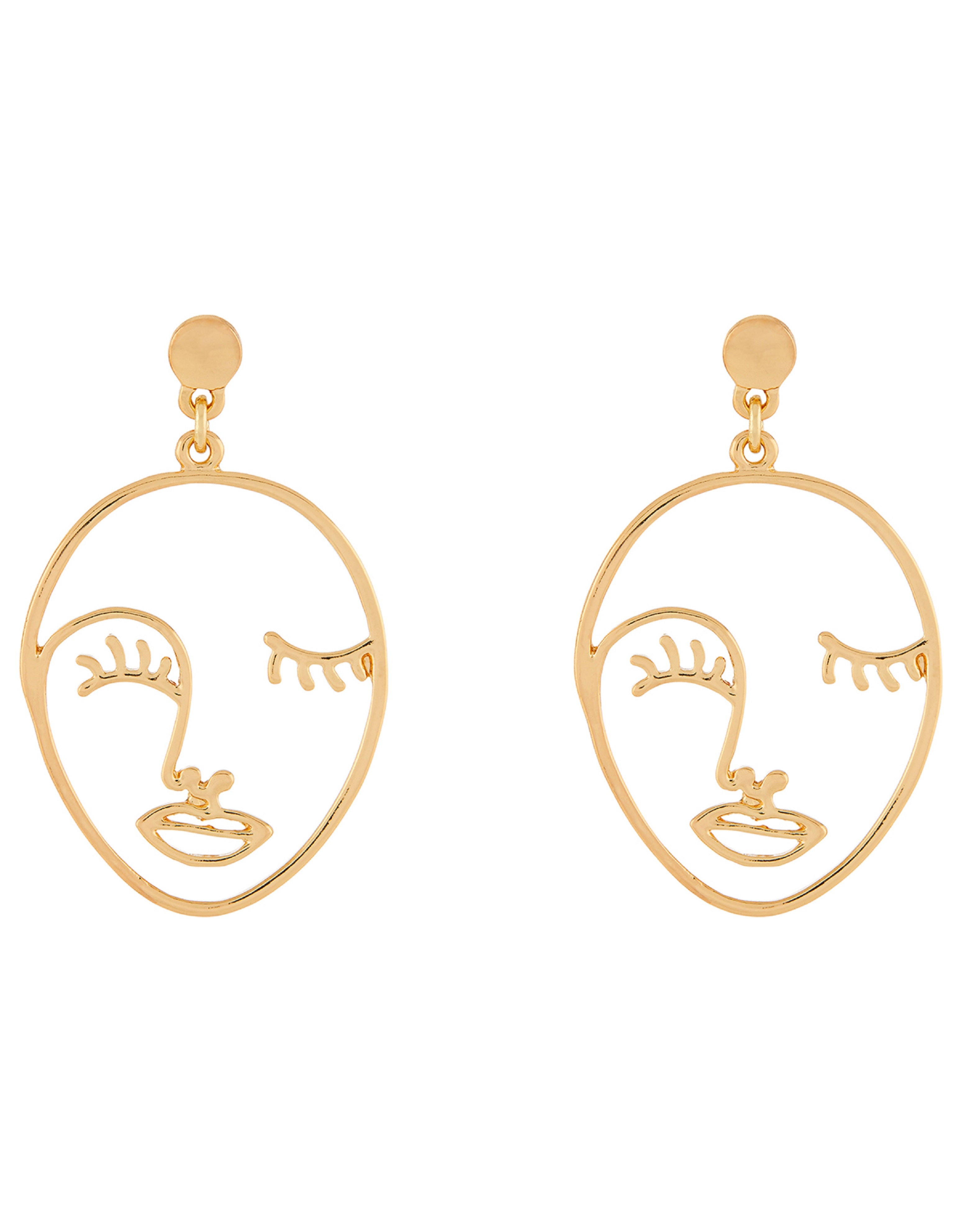 Women's Gold Face Earrings