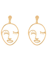 Women's Gold Face Earrings