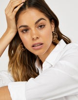 Women's Gold Face Earrings