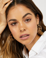 Women's Gold Face Earrings