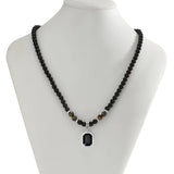 Men's Black and Silver Black Magic Beads Necklace