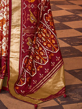 Women's Silk Blend White Woven Design Designer Saree with Blouse Piece