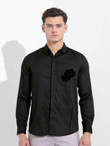 Men's Black Casual Printed Full Sleeves Shirt