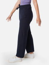 Women's Blue Solid Sports High Rise Pant