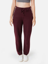 Women's Red Solid Sports High Rise Pant