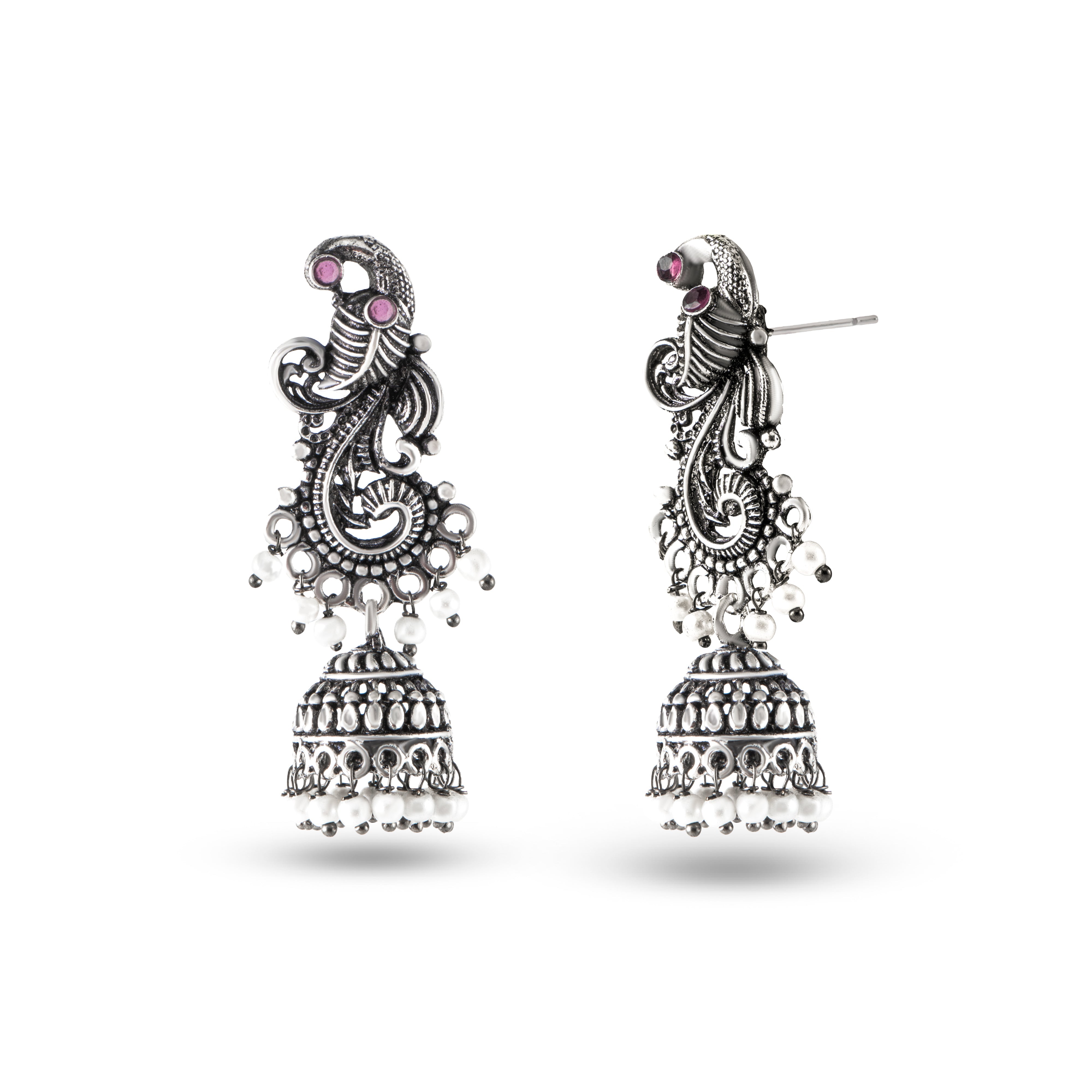 Women's Mayoor Pearl Jhumki
