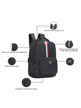 Unisex Black Casual Solid Backpack