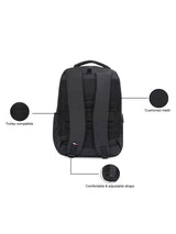 Unisex Black Casual Solid Backpack
