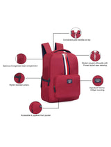 Unisex Burgundy Casual Solid Backpack