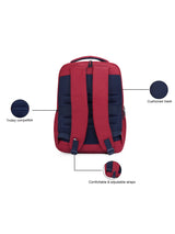 Unisex Burgundy Casual Solid Backpack