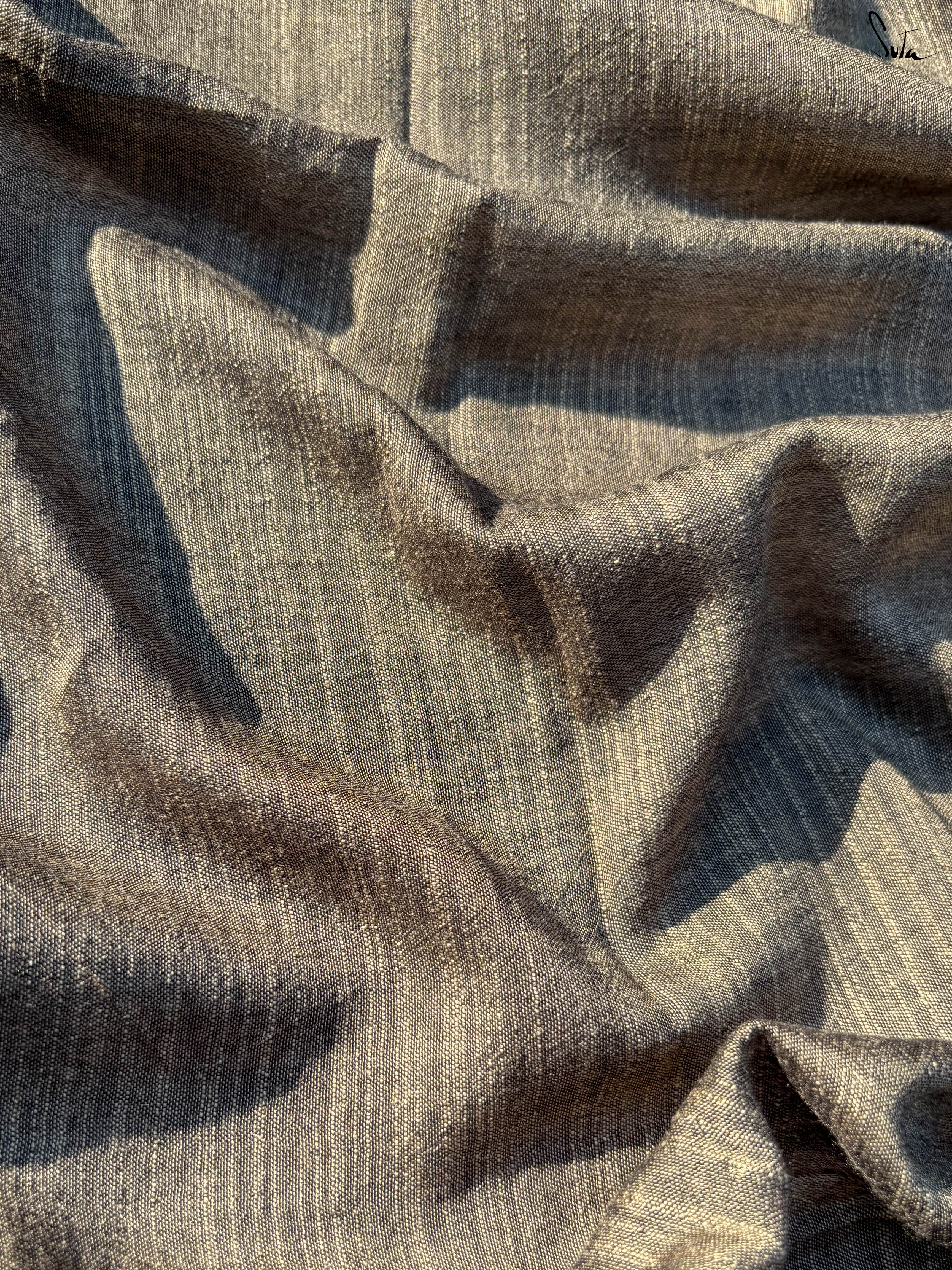 Women's Gray Cotton Slub Saree