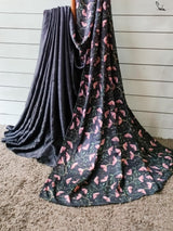 Women's Black Modal Viscose Saree