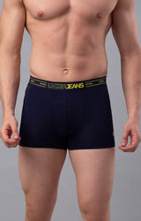 Men's Navy Mid-Rise Solid Trunk
