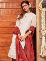 Women's White Casual Regular Fit Printed Kurta