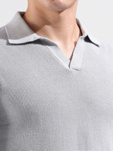 Men's Slim Fit Textured Polo Collar Tshirt