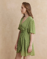 Women's Green Half Sleeves Dress