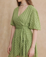 Women's Green Half Sleeves Dress