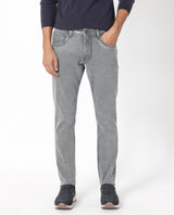 Men's Grey Casual Slim Fit Solid Jeans