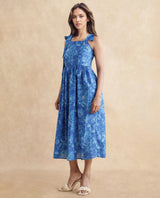 Women's Blue Casual Sleeveless Dress