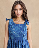 Women's Blue Casual Sleeveless Dress
