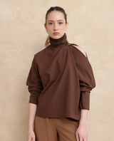 Women's Brown Casual Full Sleeves Top