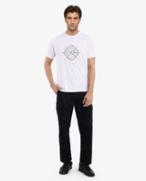 Men's White Casual Regular Fit Printed Half Sleeves Tshirt
