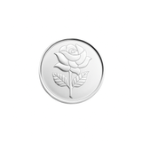 Pure Silver Authentic 10g 999 Coin With Flower Embossed and Round Shape