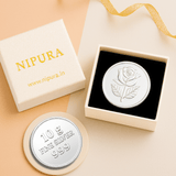 Pure Silver Authentic 10g 999 Coin With Flower Embossed and Round Shape