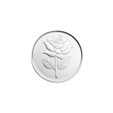 Pure Silver Authentic 5g 999 Coin With  Flower Embossed and Round Shape