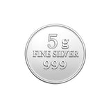Pure Silver Authentic 5g 999 Coin With  Flower Embossed and Round Shape