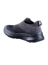 Men's Grey and Black Blend Knit Slip-On Lightweight & Slip-Resistant Walking Sneakers