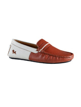 Men's Tan and White Color Block Loafers