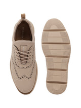 Men's Beige Crossover Brogues Casual Shoes