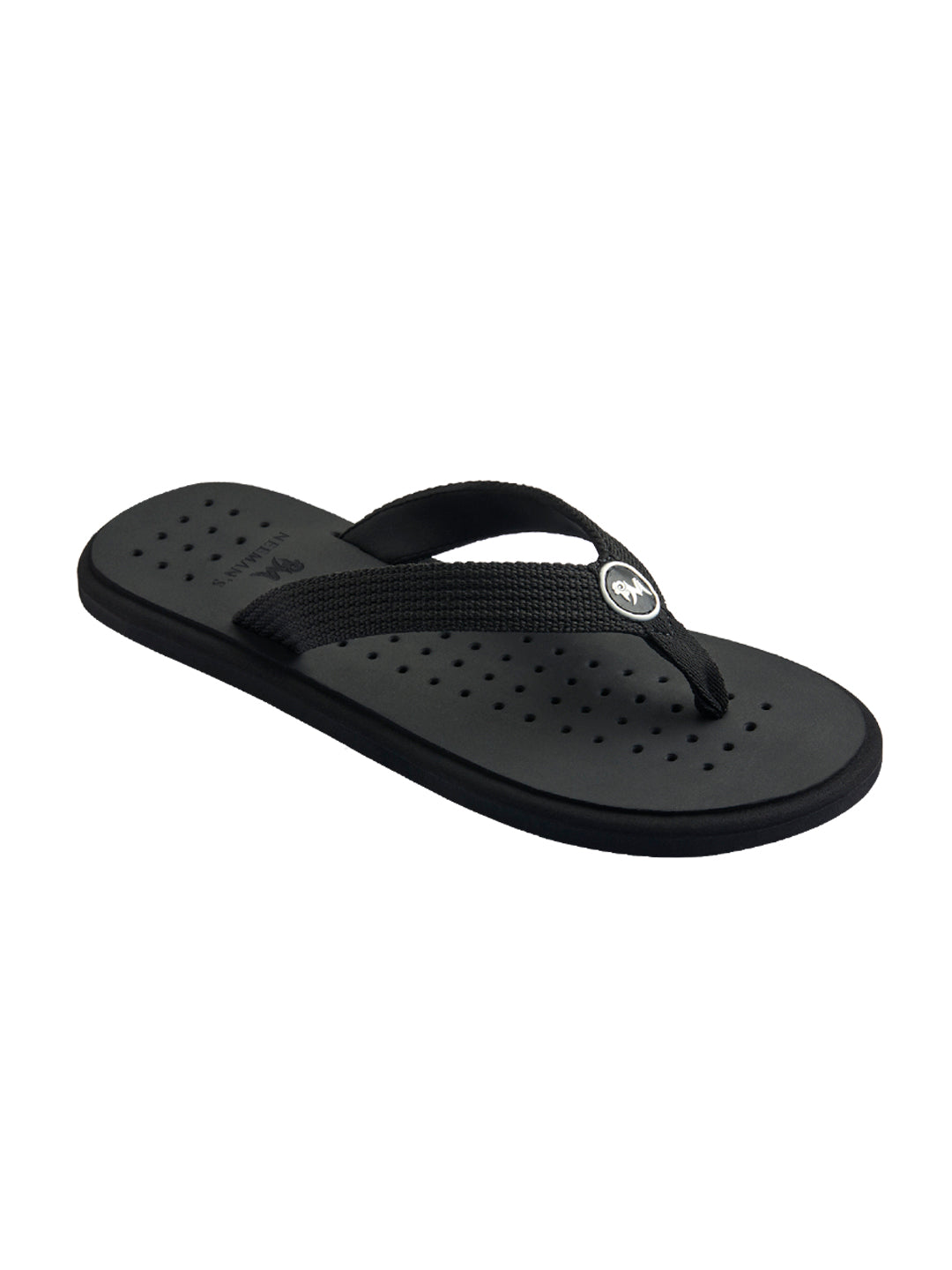 Men's Black Eco Fluffy Orthopedic Flip-Flops
