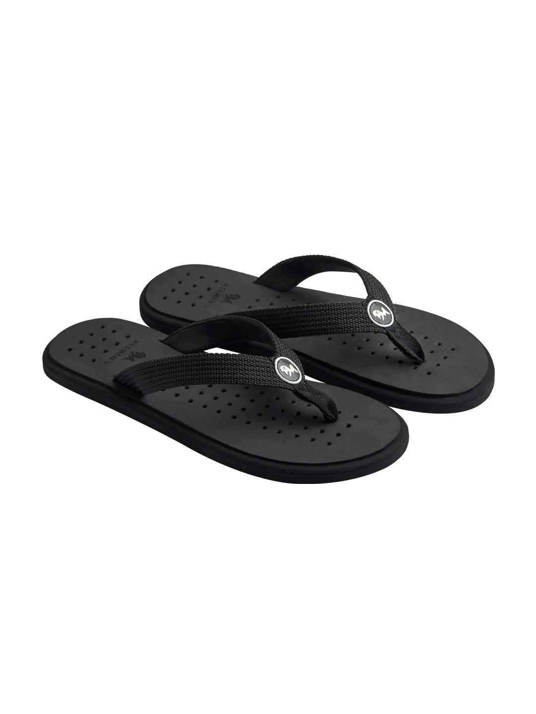 Men's Black Eco Fluffy Orthopedic Flip-Flops