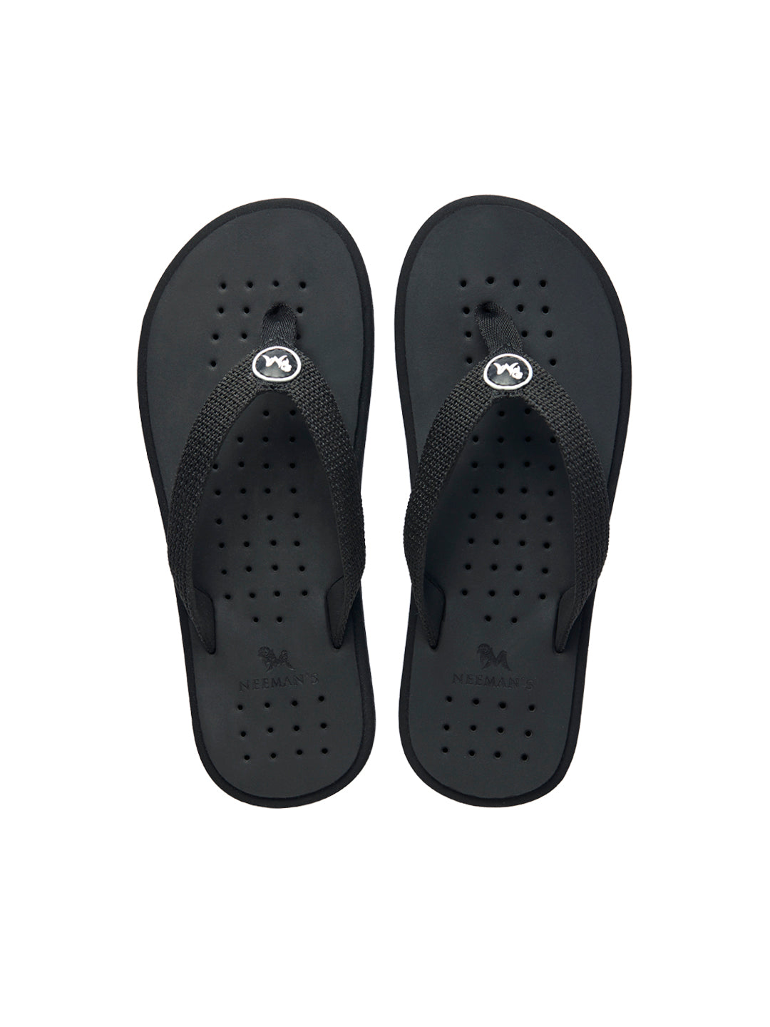 Men's Black Eco Fluffy Orthopedic Flip-Flops