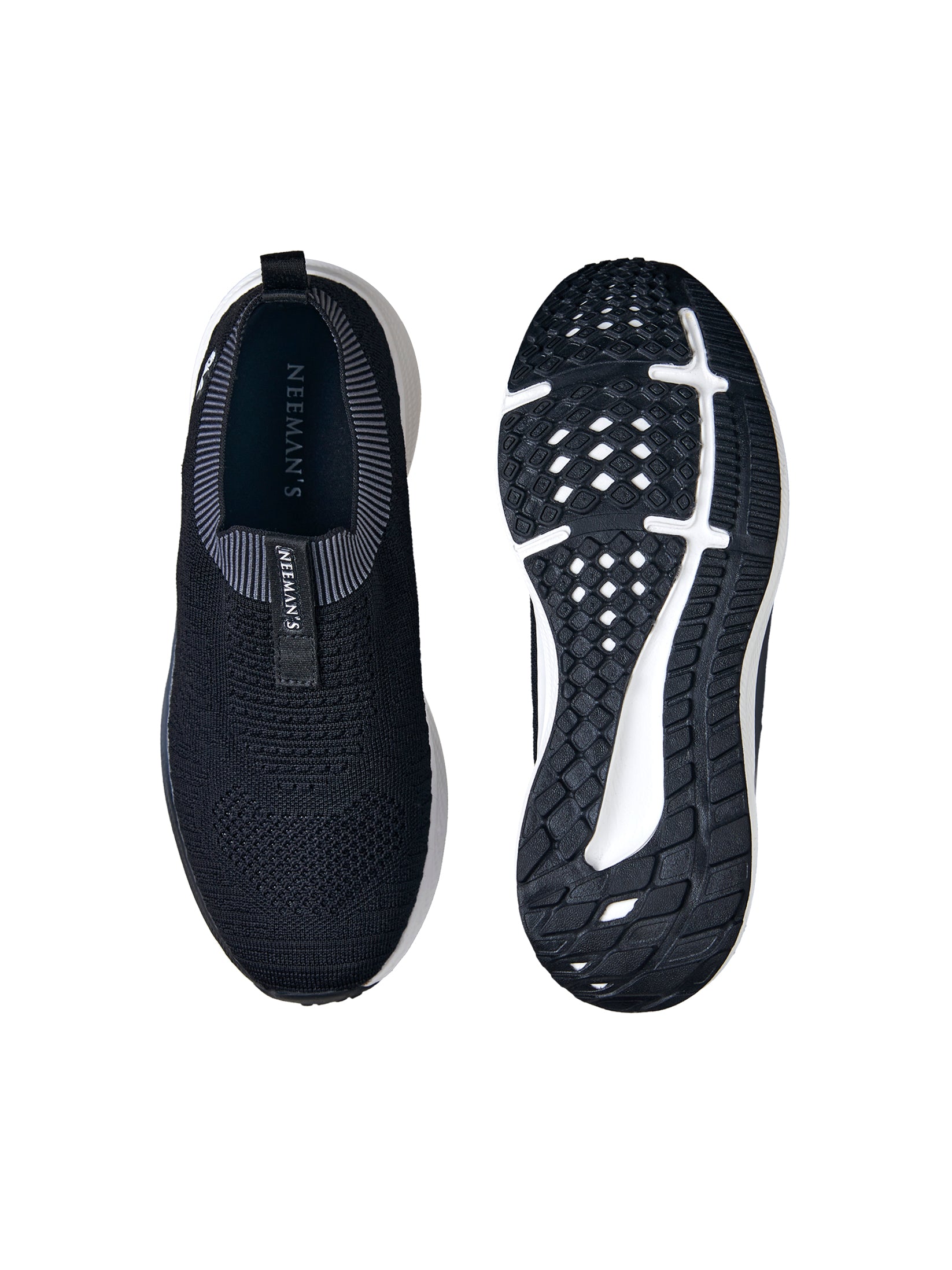 Men's Black Grip Fit Slip-Ons Caual Shoes