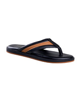 Men's Black and Tan Indo-Western Flip-Flops