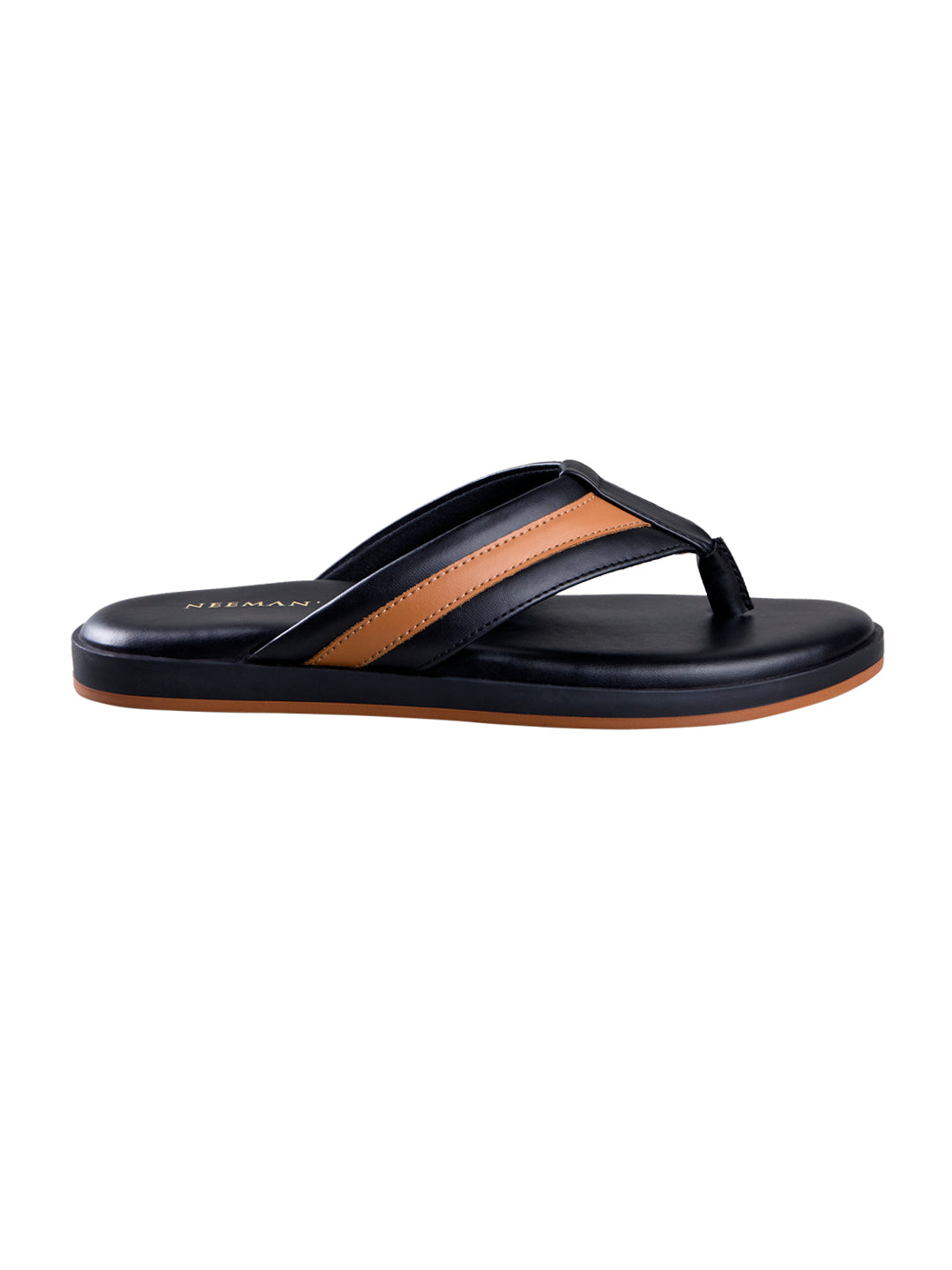 Men's Black and Tan Indo-Western Flip-Flops