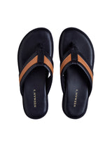 Men's Black and Tan Indo-Western Flip-Flops